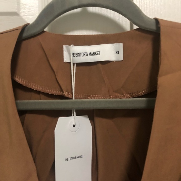 NWT Editor's Market Brown Wrap Blouse - Picture 3 of 4